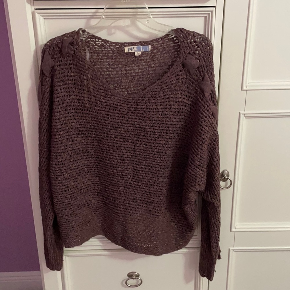 Jolt blush crochet sweater